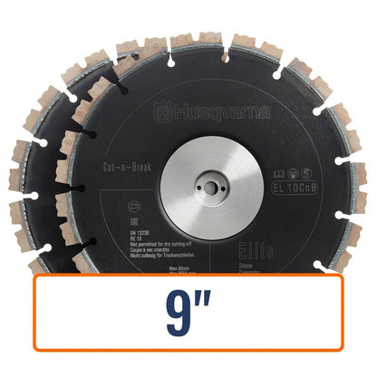 Husqvarna cut and break saw blades, 10-inch diamond tool for efficient concrete cutting in various conditions.