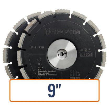 Husqvarna cut and break saw blades, a 9" diamond blade designed for heavy-duty demolition and renovation work.