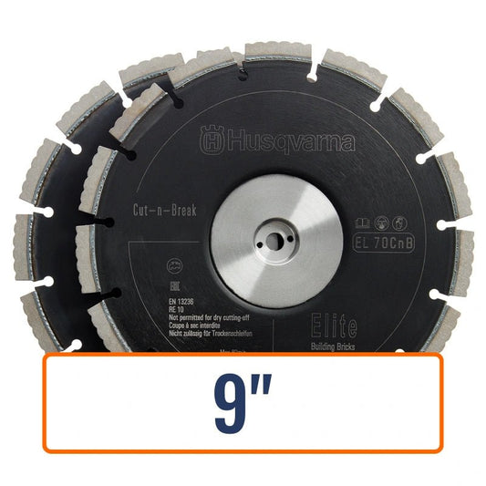Husqvarna cut and break saw blades, a 9" diamond blade designed for heavy-duty demolition and renovation work.