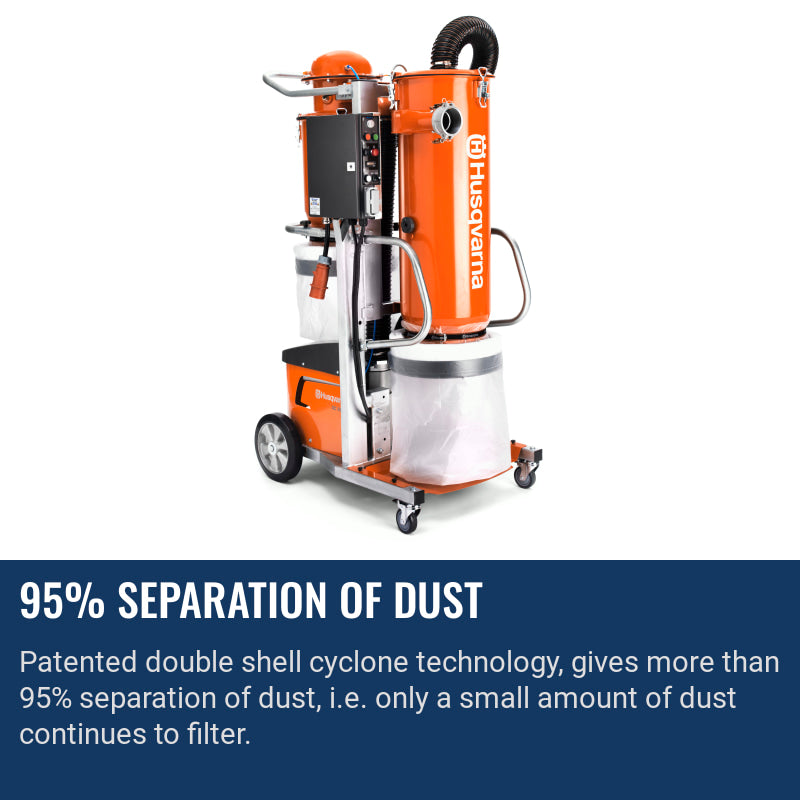 Husqvarna DC 6000 95% separation of dust