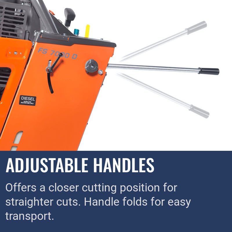 Husqvarna Floor Saw 7000 D, Adjustable handles