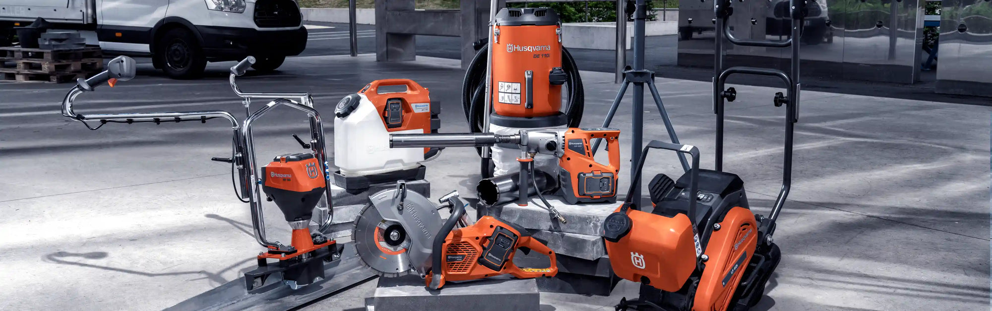 Concrete construction equipment on a jobsite