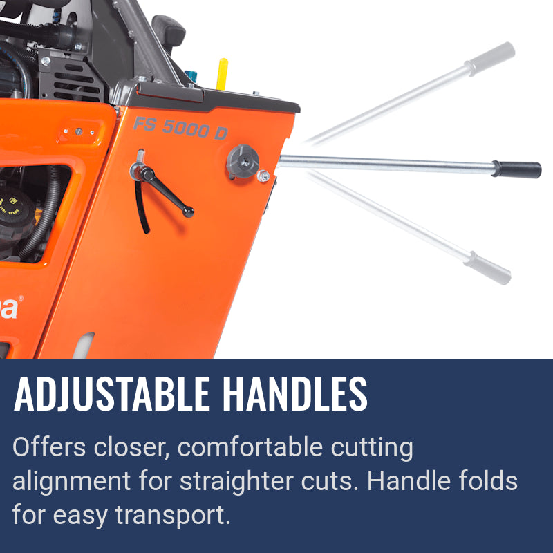 Husqvarna Floor Saw 5000 D, Adjustable handles