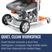 Husqvarna DC 6000, Quiet, clean workspace