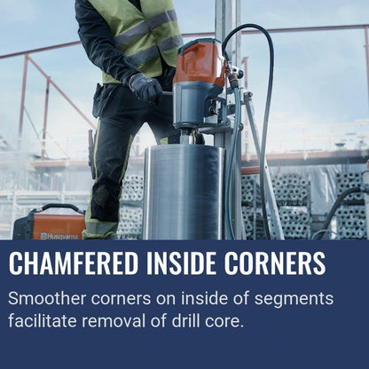 Husqvarna ELITE-DRILL™ D1620, Chamfered inside corners