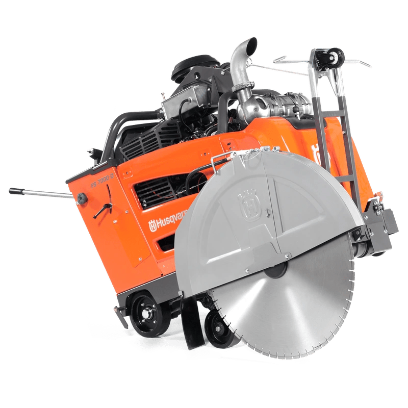 Husqvarna Floor Saw FS 7000 D self-propelled walk-behind floor saw with 74 hp Deutz engine, 26" blade, and FP ETRK w/cl.
