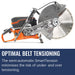 Husqvarna K 970, Optimal belt tensioning