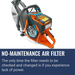 Husqvarna K 1270, No-Maintenance Air Filter