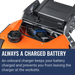 Husqvarna PG 8 DR, Always a charged battery