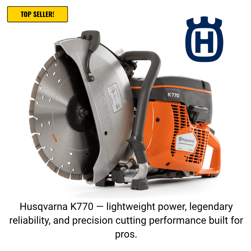 Husqvarna K770 Power Cutter 14" Bundle w/ Vari-Cut S45 Blade, Smartguard PE10H Helmet & 2 Pairs Ironclad Gloves - Save $300!