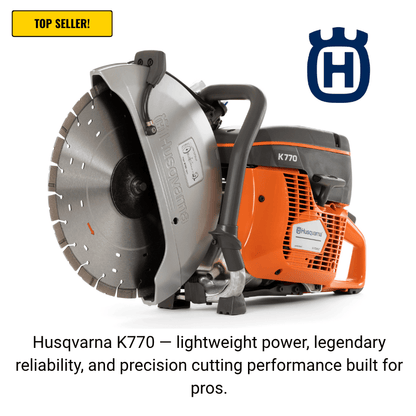 Husqvarna K770 Power Cutter 14" Bundle w/ Vari-Cut S45 Blade, Smartguard PE10H Helmet & 2 Pairs Ironclad Gloves - Save $300!