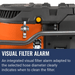 Husqvarna DE 130 H, Visual filter alarm