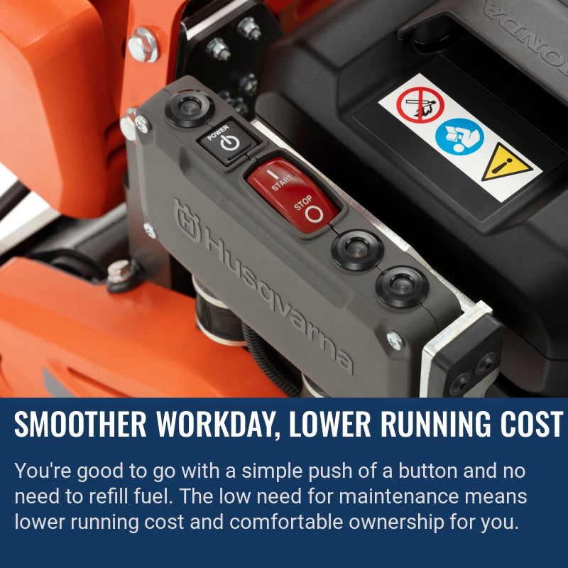 Husqvarna LFe 60 LAT Smoother workday, lower running cost