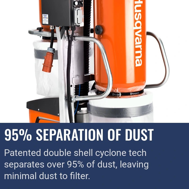 Husqvarna DC 6000, 95% separation of dust
