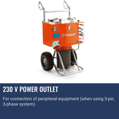 Husqvarna PP 455 E 230 V power outlet