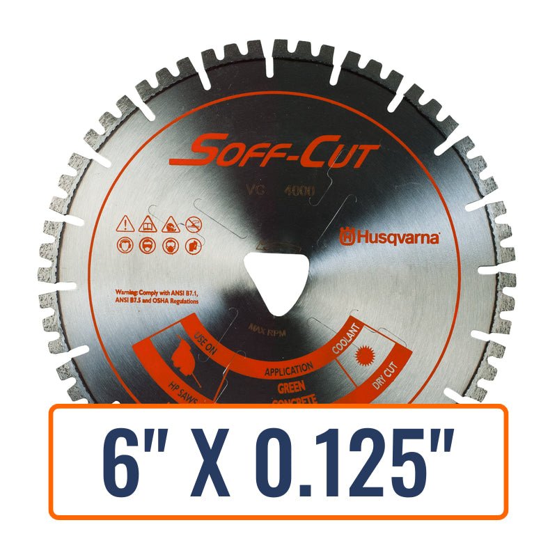 Husqvarna Soff-Cut 4000 showcasing the Vari-Cut Diamond Saw Blade, perfect for cutting through various materials with precision.