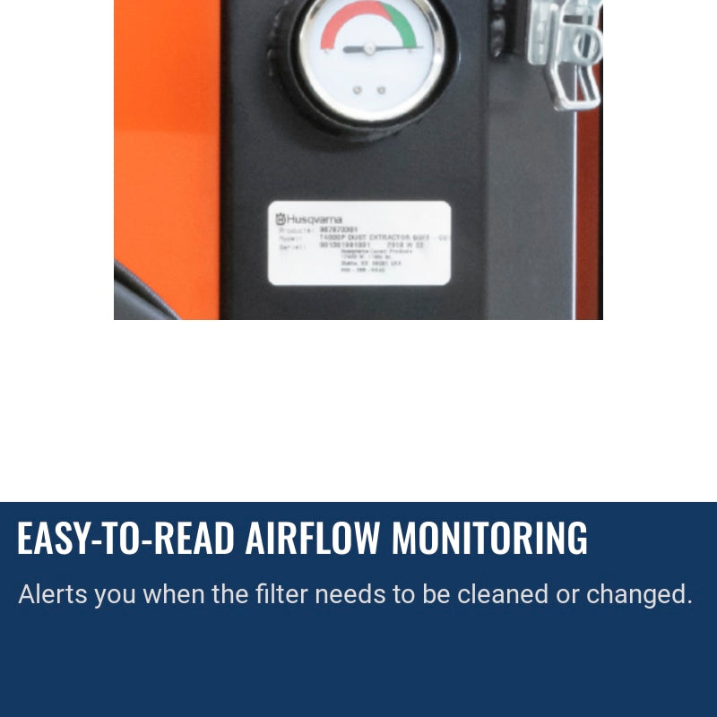 Husqvarna T 4000 GP Easy-to-read airflow monitoring