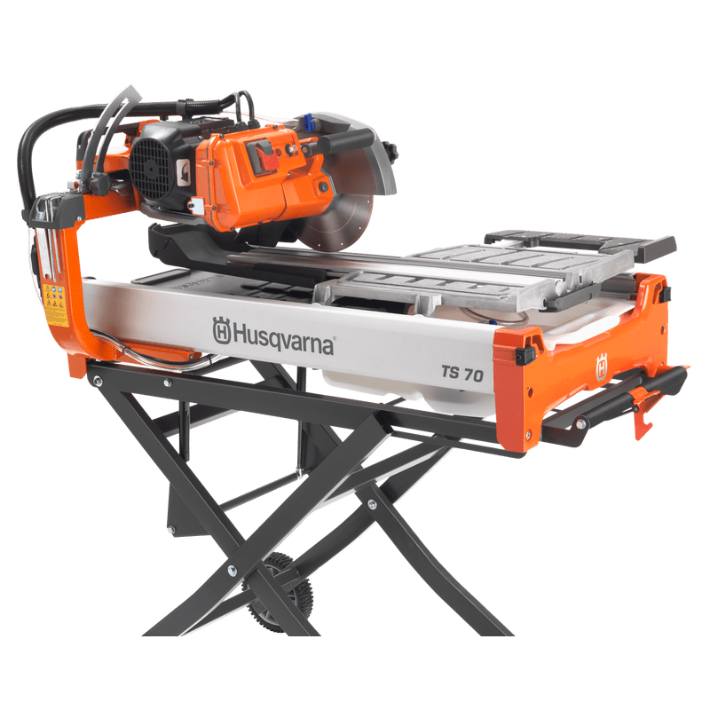 Husqvarna TS 70 cart tile saw for precise cutting.