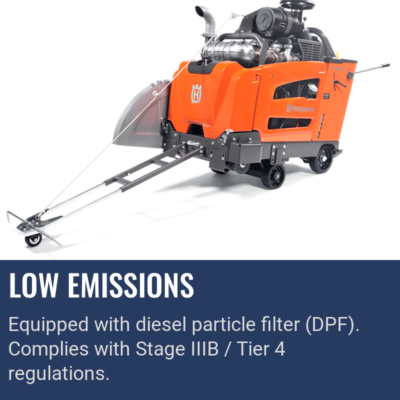 Husqvarna Floor Saw 7000 D, Low emissions