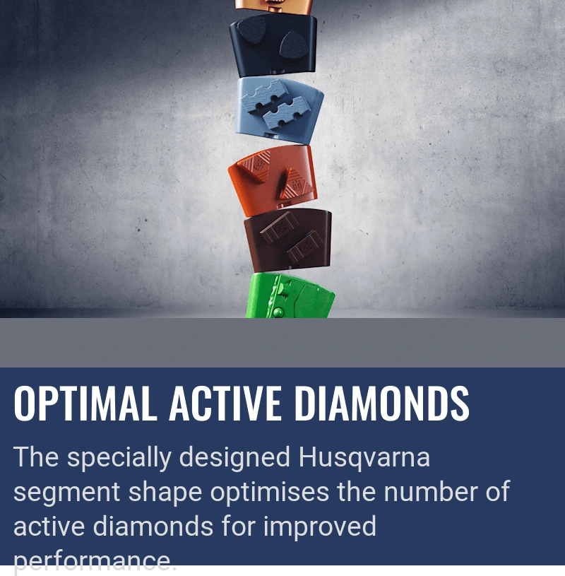 Husqvarna VARI-GRIND™ EZ ARROW, Optimal active diamonds