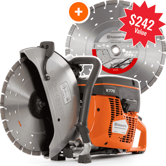 Husqvarna K770 Concrete Saw With FREE Vari-Cut S45 Diamond Blade ($242 Value)