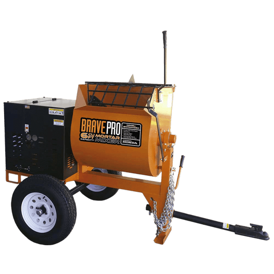 Brave Gasoline Mortar Mixer with 6 Cu. Ft. Steel Drum and Honda GX239