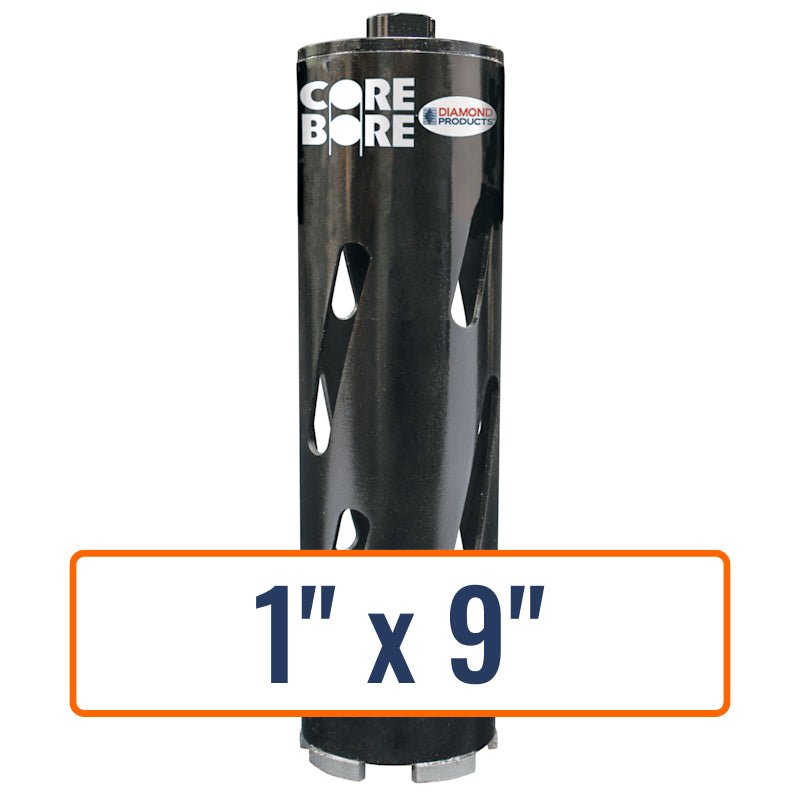 Diamond Products 1" x 9" Dry Hole Saw Core Drill Bit with 5/8"-11 Hub Size