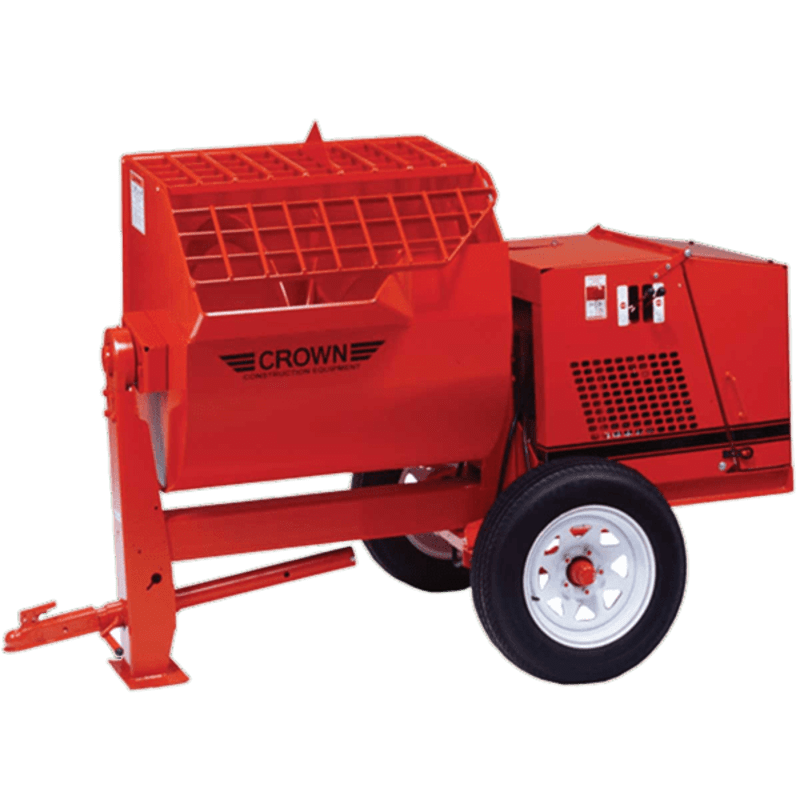 Crown 12 Cu Ft Mortar Mixer | Baldor Electric Motor | Highway Towable | Regular Paddles