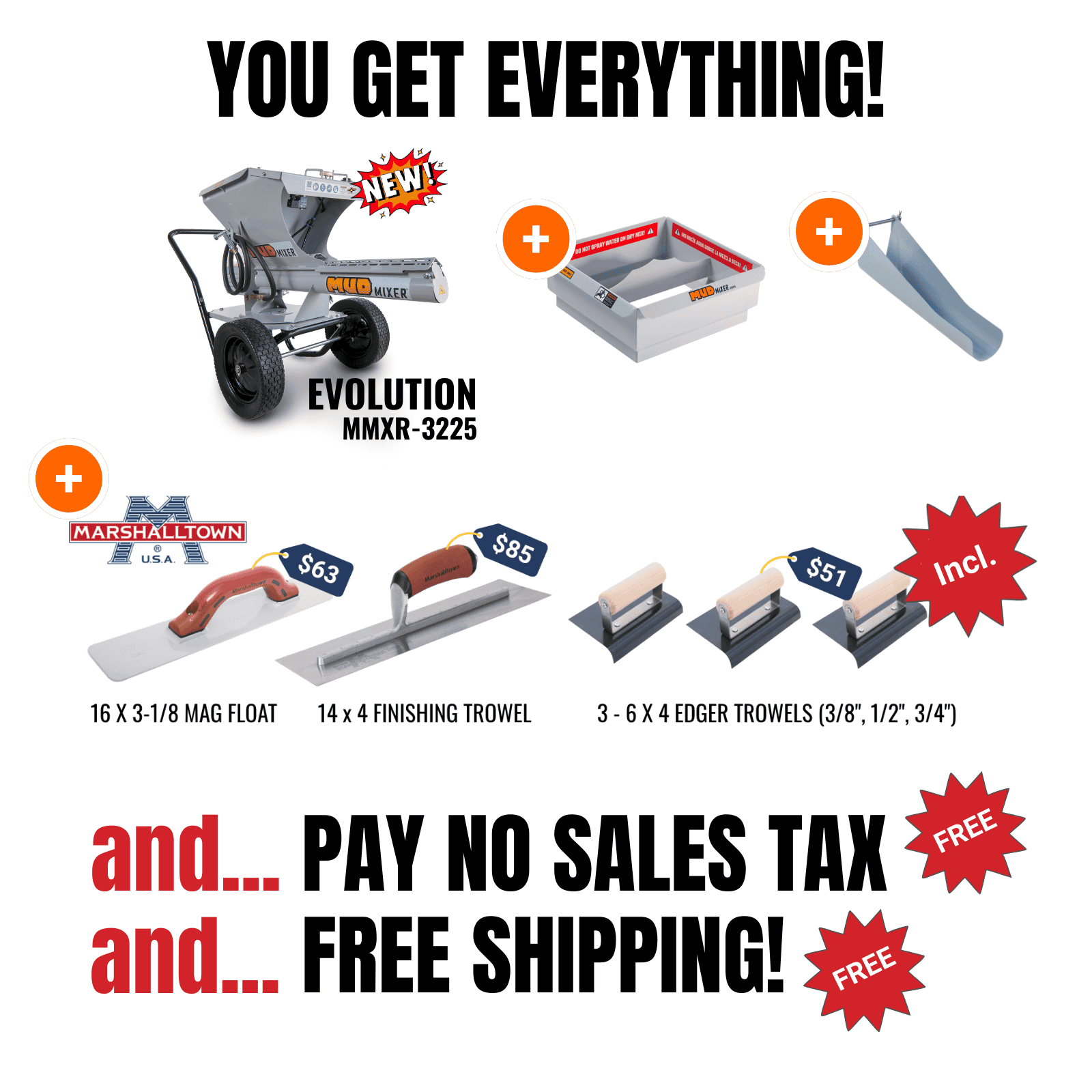 MudMixer Ultimate Bundle + 1,200 lbs FREE Quikrete – Concrete