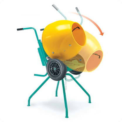 Imer cement mixer with easy-to-move frame and gas motor