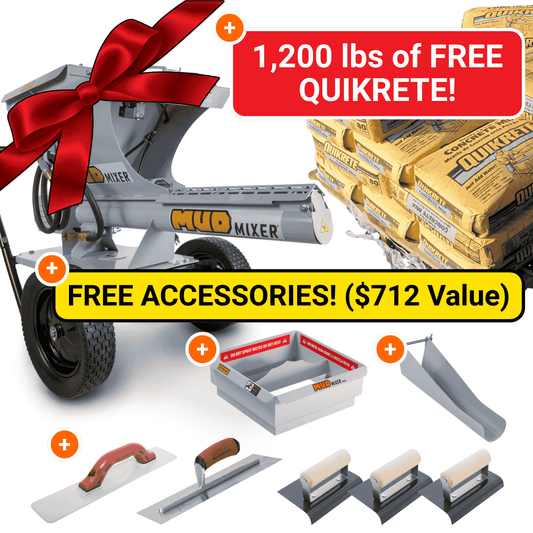 The Ultimate MudMixer Holiday Bundle with 1,200 lbs of FREE Quikrete!