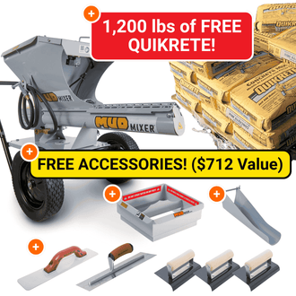 The Ultimate MudMixer Evolution Bundle with 1,200 lbs FREE Quikrete!