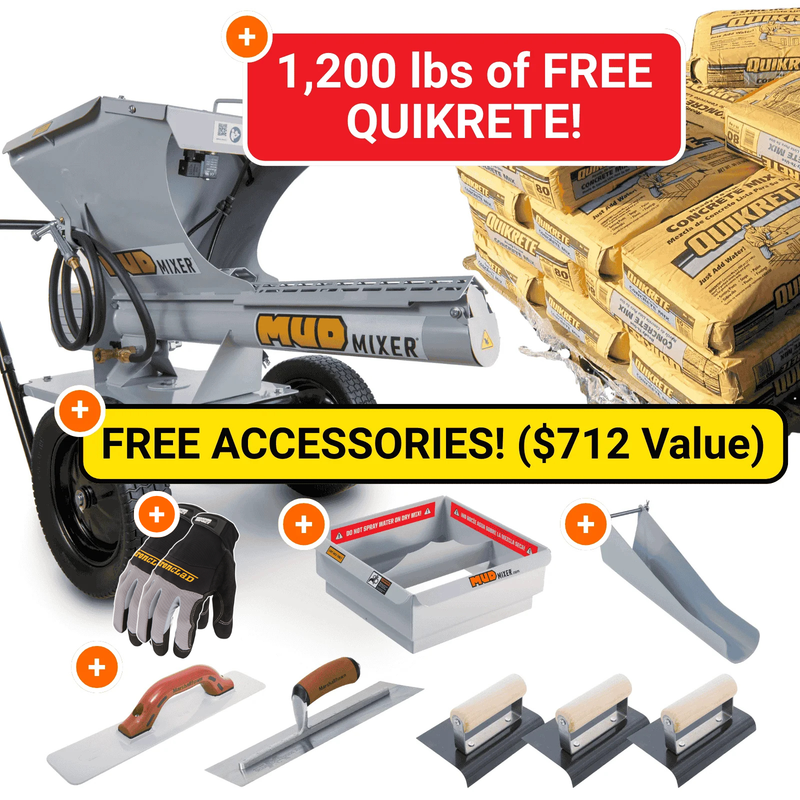 The Ultimate MudMixer Evolution Bundle + 1,200 lbs FREE Quikrete!