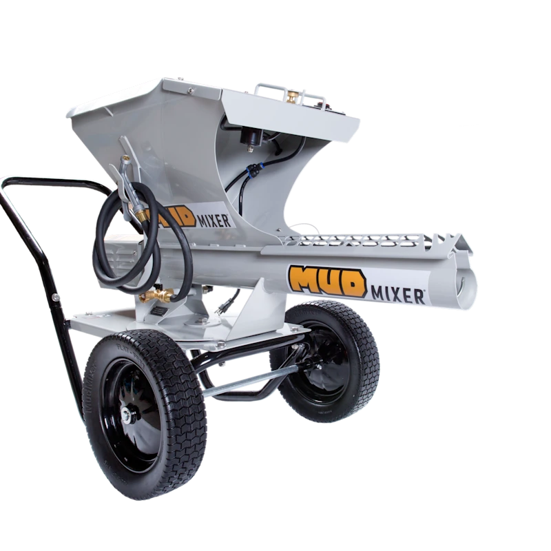 MudMixer MMXR-3221: Fast, easy, multi-use mixer. Electric drivetrain, adjustable water input. Winner of Concrete Contractor 2