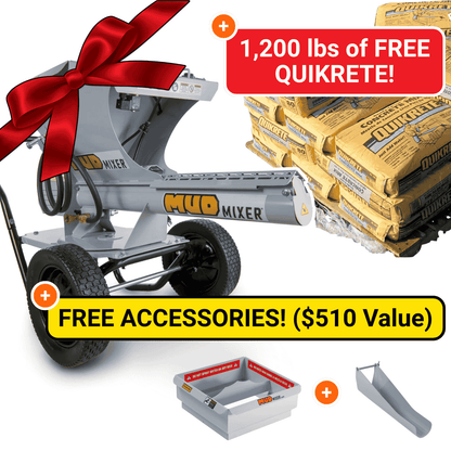 MudMixer Holiday Pro Bundle with 1,200 lbs of FREE Quikrete!