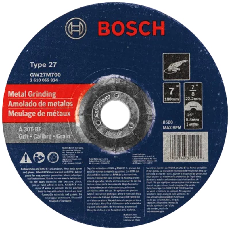 Bosch Type 27 Grinding Abrasive Wheels for Angle Grinders