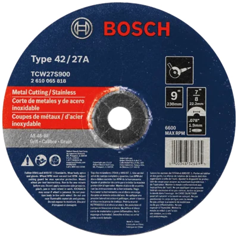 Bosch Thin Cutting Wheels For Angle Grinders / Rapido Type 27A