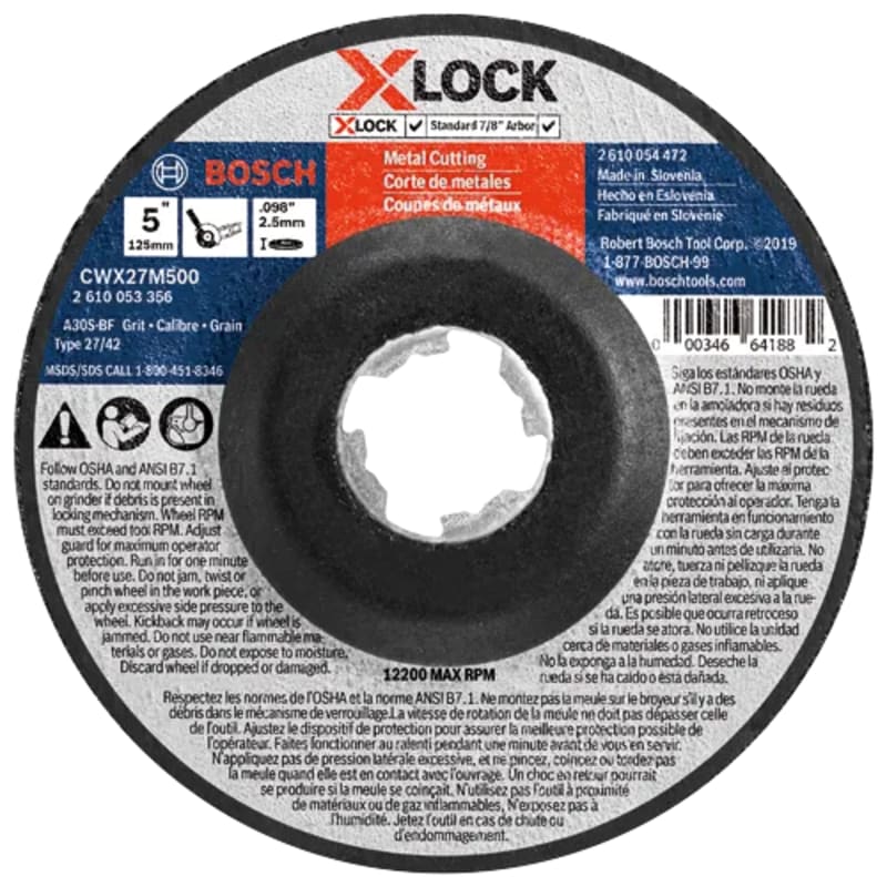 Bosch Type 27A (ISO 42) X-LOCK Small Angle Grinder Wheels