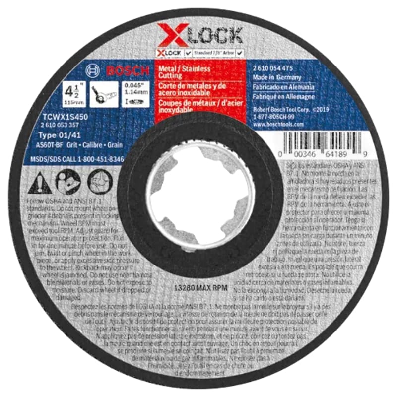 Bosch Type 1A (ISO 41) X-LOCK Small Angle Grinder Wheels