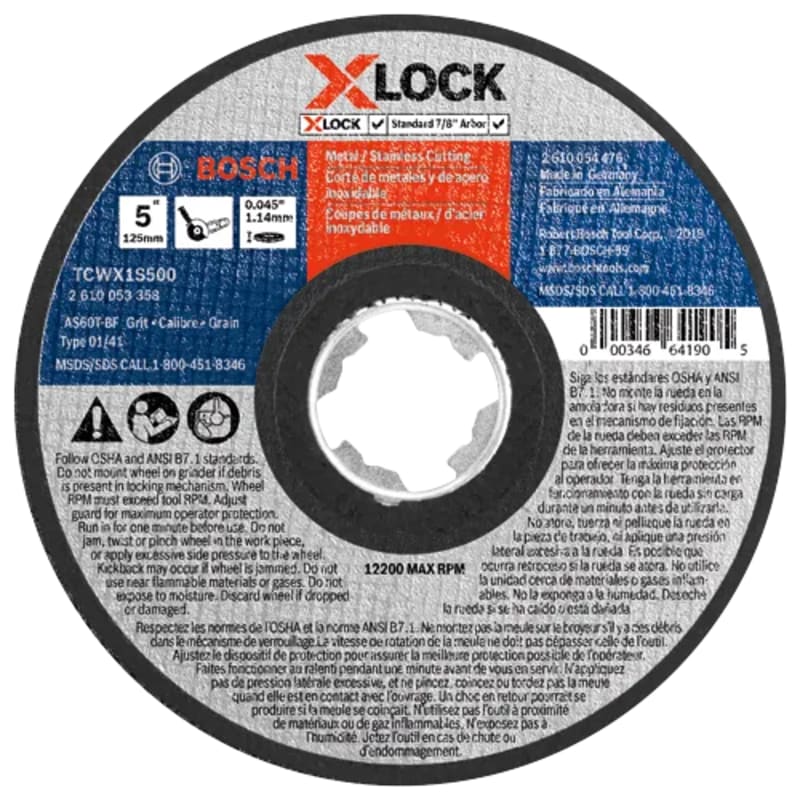 Bosch Type 1A (ISO 41) X-LOCK Small Angle Grinder Wheels