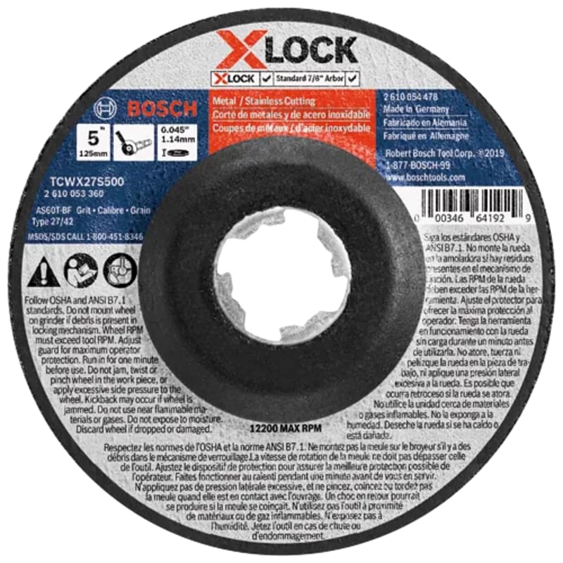 Bosch Type 27A (ISO 42) X-LOCK Small Angle Grinder Wheels