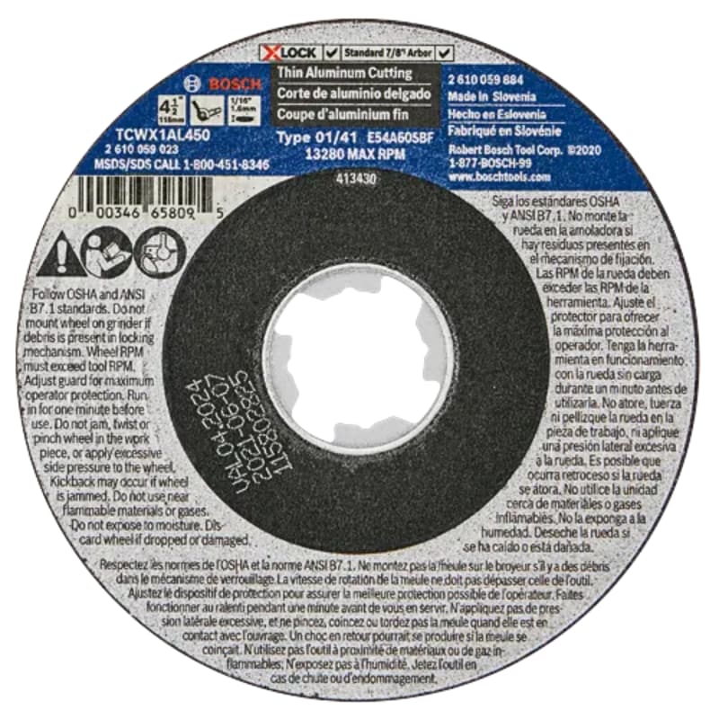 Bosch Type 1A (ISO 41) X-LOCK Small Angle Grinder Wheels