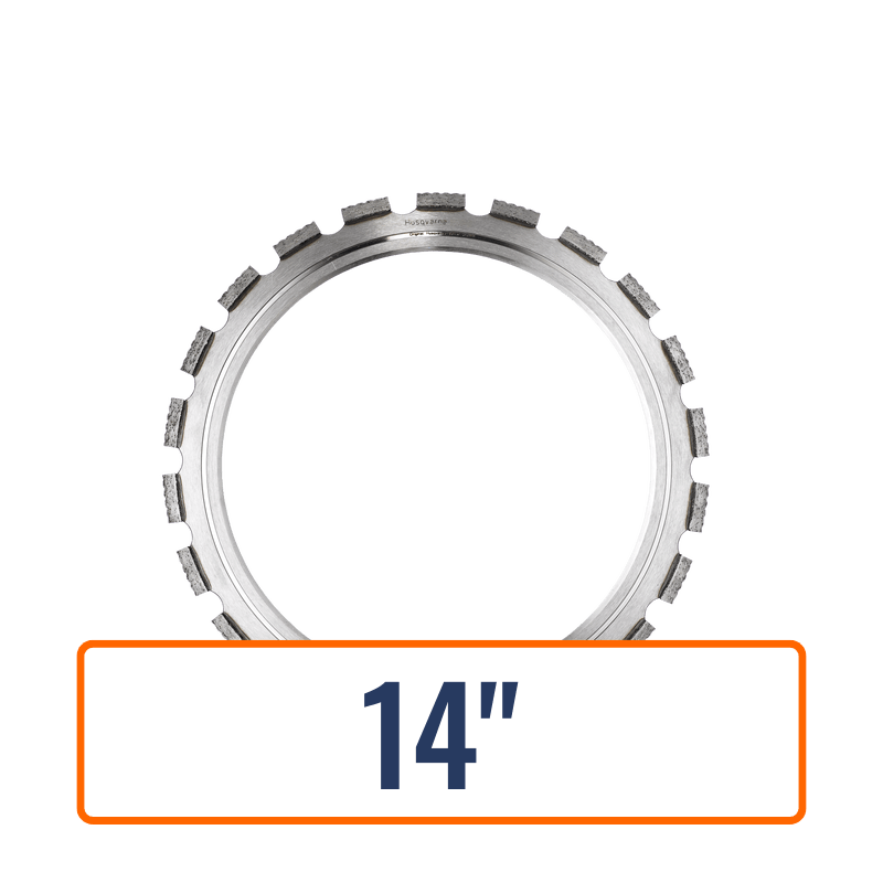 Orbital saw blades, Husqvarna's Elite-Ring R45, designed for swift cutting through concrete and brick with precision.