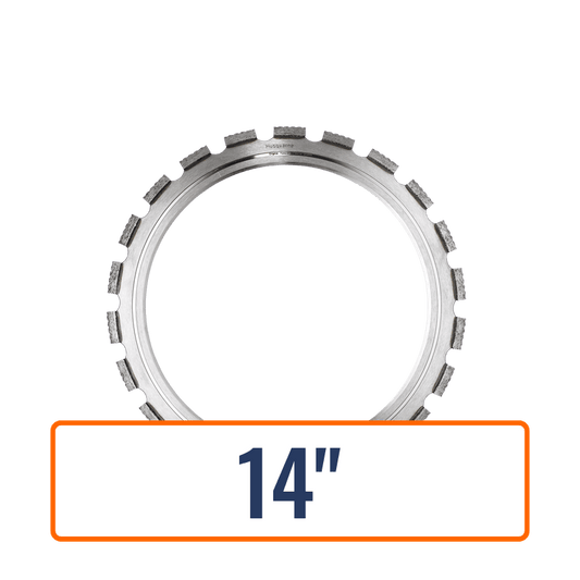 Orbital saw blades, Husqvarna's Elite-Ring R45, designed for swift cutting through concrete and brick with precision.