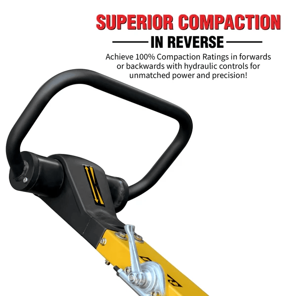 Industrial-grade plate compactor with forward and reverse functionality