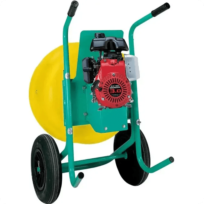 Compact cement mixer with durable poly drum by Imer