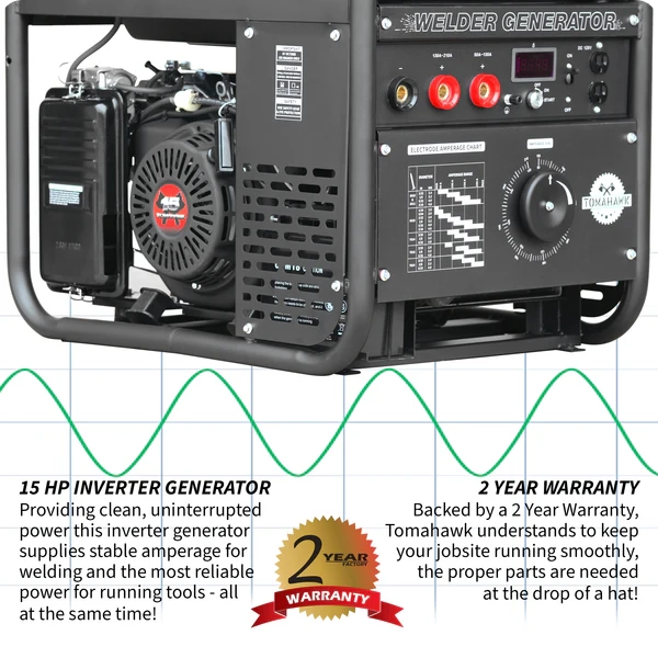 Welder Generator - Inverter - 50-210 Amps - 2,000 Watts