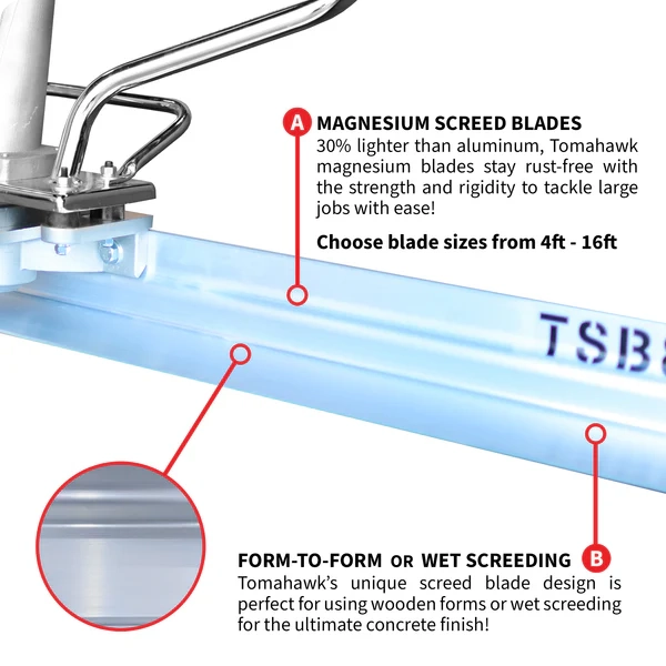 Power Screed - Honda - 4' - 16' Blades - TVSA-H