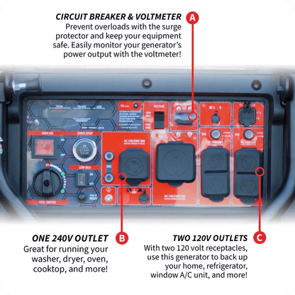 10,000 Watt Inverter Generator Electric Start Super Quiet Portable Gas Power Professional Use