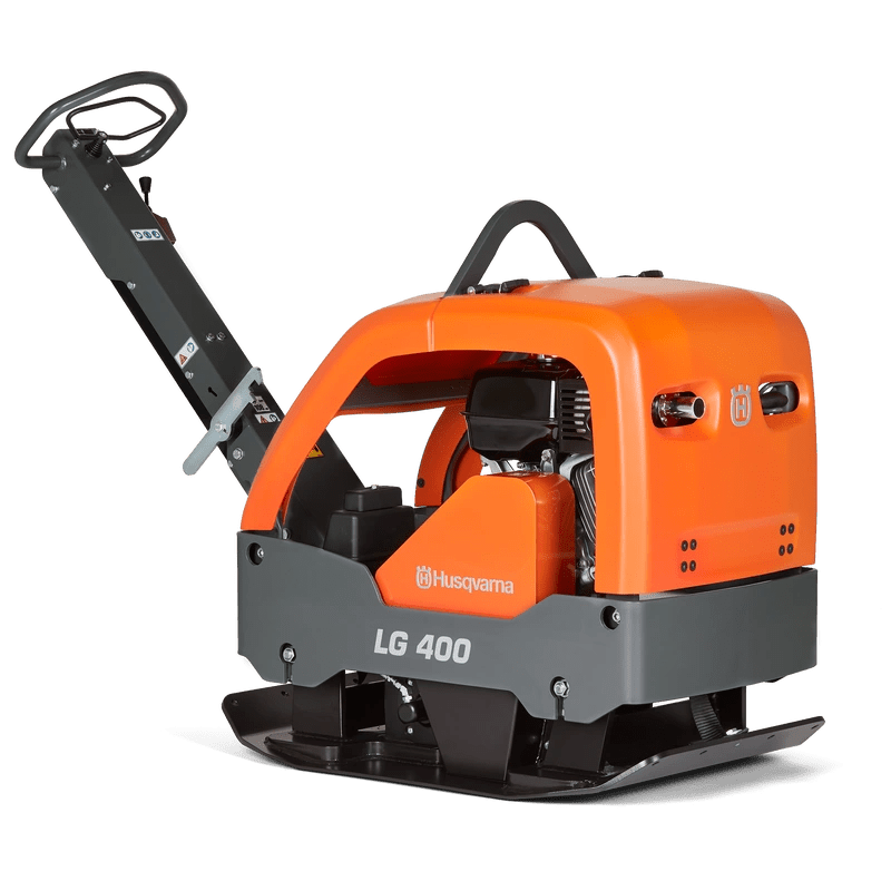 Husqvarna LG 400 Reversible Plate Compactor with Honda engine.